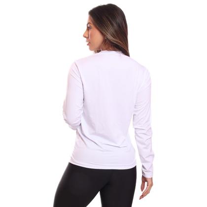 Imagem de Camiseta Feminina Manga Longa Dry Básica Lisa Proteção Solar UV Térmica Blusa Academia Esporte