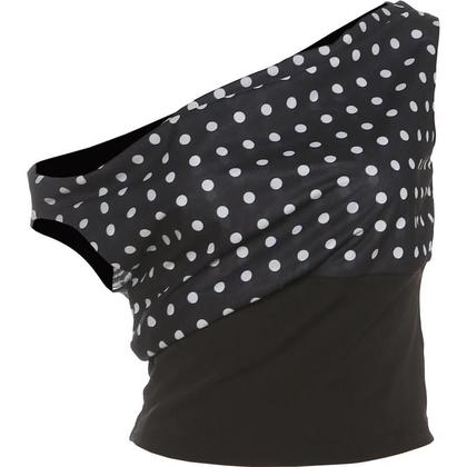 Imagem de Camiseta Feminina Ombro a Ombro Com Poás, Tendência De Verão, Gola Assimétrica, Sem Costas, Top