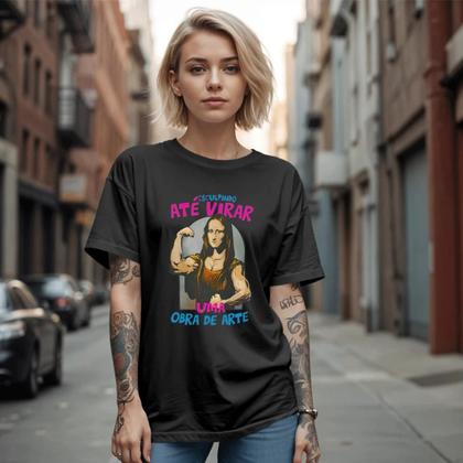 Imagem de Camiseta Feminina Oversized Monalisa Obra de Arte Academia