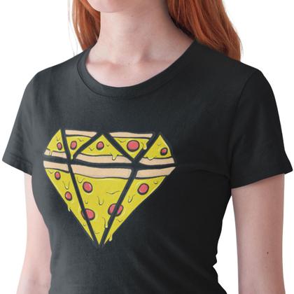 Imagem de Camiseta Feminina Pizza Diamante Amo Pizza