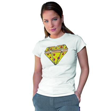 Imagem de Camiseta Feminina Pizza Diamante Amo Pizza