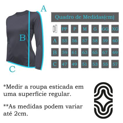 Imagem de Camiseta Feminina Skube Com Proteção UV 50+ Dry Fit Segunda Pele Térmica Tecido Termodry Manga Longa