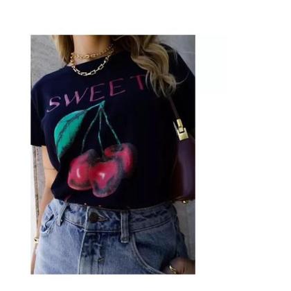 Imagem de Camiseta Feminina T-shirt Estampa Cherry Cereja Tendência