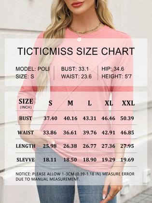 Imagem de Camiseta feminina TICTICMISS, manga 3/4, gola redonda, coral