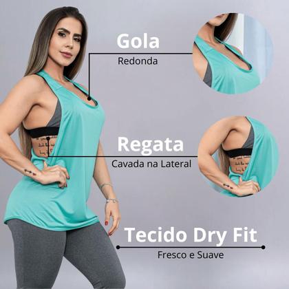Imagem de Camiseta Fitness Feminina Cavada em Dry Fit para Treinos e Exercícios