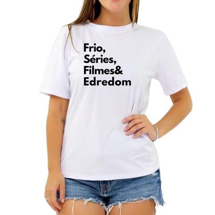 Imagem de Camiseta Frase Frio Séries Filmes Edredom Criativa Feminina