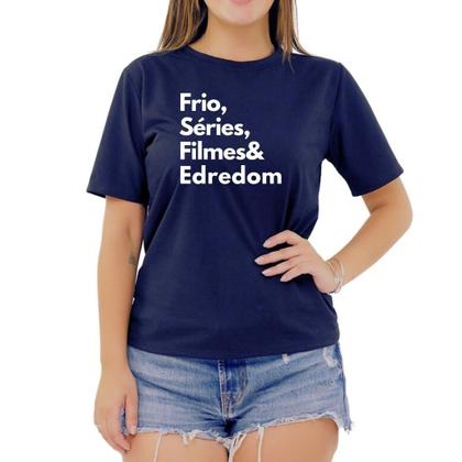 Imagem de Camiseta Frase Frio Séries Filmes Edredom Criativa Feminina
