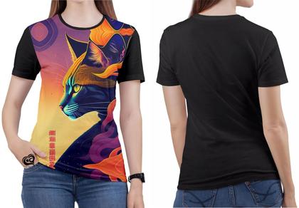 Imagem de Camiseta Gato Feminina Cat Animal Cachorro Gatinho Blusa IA