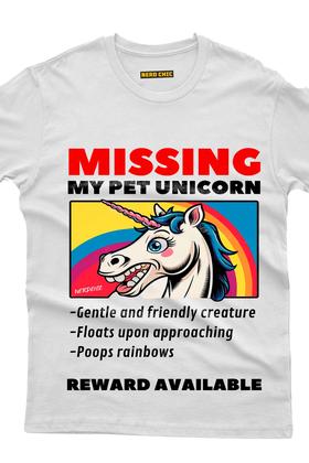 Camiseta Geek Missing My Pet Unicorn - Reward Available - nerd chic Imagem de Camiseta Geek Missing My Pet Unicorn - Reward Available