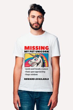 Imagem de Camiseta Geek Missing My Pet Unicorn - Reward Available