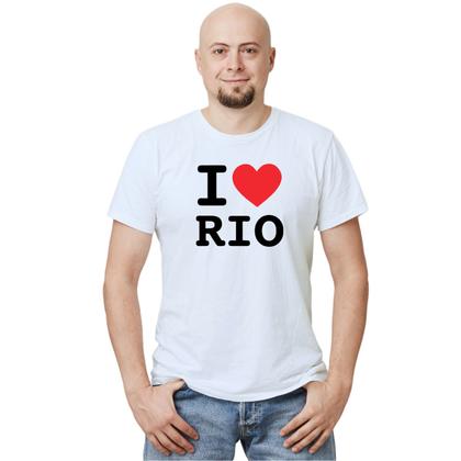 Imagem de Camiseta I Love Rio Camisa Personalizada Blusa Adulto Algodão com Poliéster
