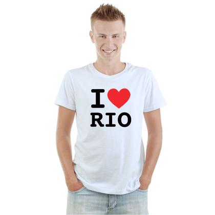 Imagem de Camiseta I Love Rio Camisa Personalizada Blusa Adulto Algodão com Poliéster