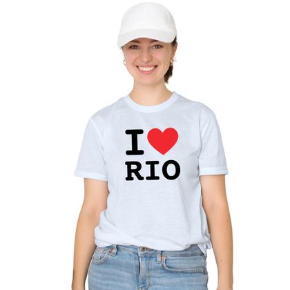 Imagem de Camiseta I Love Rio Camisa Personalizada Blusa Adulto Algodão com Poliéster