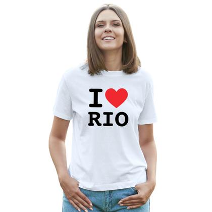 Imagem de Camiseta I Love Rio Camisa Personalizada Blusa Adulto Algodão com Poliéster