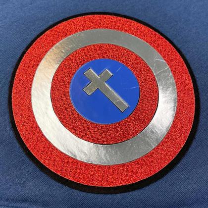 Imagem de Camiseta Infantil Azul escudo cruz  Algodão Penteado Premium