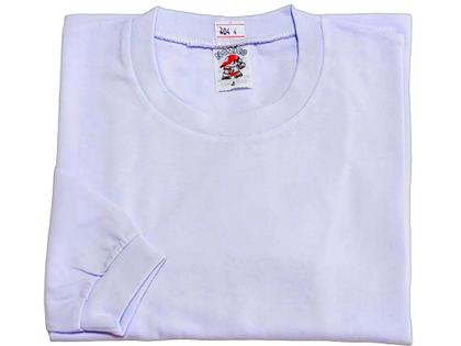 Imagem de Camiseta Infantil Branca Manga Longa 100% Algodão - Tamanho 4 ao 8