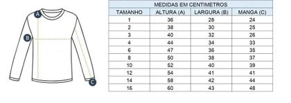 Imagem de Camiseta Infantil Branca Manga Longa 100% Algodão - Tamanho 4 ao 8