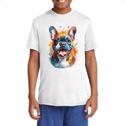 Imagem de Camiseta Infantil Bulldog frances Watercolor Arte