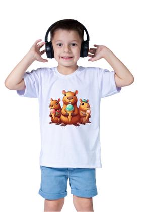 Imagem de Camiseta Infantil Capivara Capybara Animal Estimação Safari Zoollógico