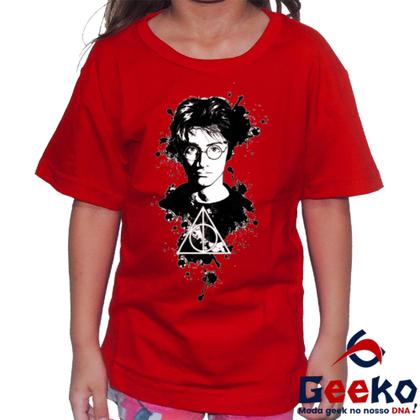 Imagem de Camiseta Infantil Harry Potter 100% Algodão Relíquias da Morte Hogwarts Geeko 01