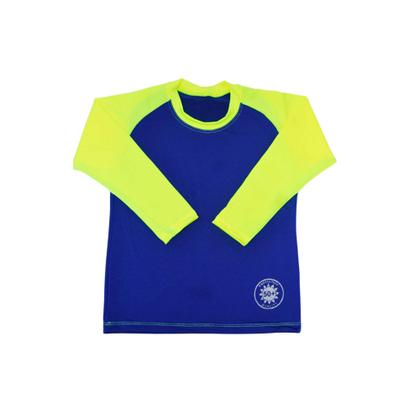 Imagem de Camiseta Infantil Manga Longa Menino Uv50 Azul Verde 1 a 14