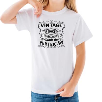 Imagem de Camiseta Infantil Vintage idade perfeicao 1993