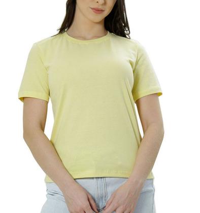 Imagem de Camiseta Ixória Básica Feminina Gola Redonda Amarela