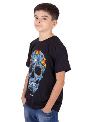 Imagem de Camiseta Juvenil Caveira Mexicana Preta Jaguar