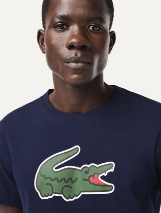 Imagem de Camiseta Lacoste Masculina Regular Sport Dry Print Croco Azul Marinho