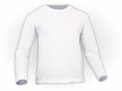 Imagem de Camiseta Lisa Manga Longa Infantil Poliéster Branca