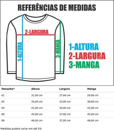 Imagem de Camiseta Lisa Manga Longa Infantil Poliéster Branca
