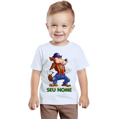 Imagem de Camiseta Lobo Mau Desenho Camisa Personalizada Blusa Infantil e Juvenil Algodão com Poliéster