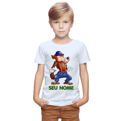 Imagem de Camiseta Lobo Mau Desenho Camisa Personalizada Blusa Infantil e Juvenil Algodão com Poliéster