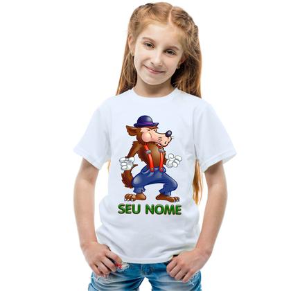 Imagem de Camiseta Lobo Mau Desenho Camisa Personalizada Blusa Infantil e Juvenil Algodão com Poliéster