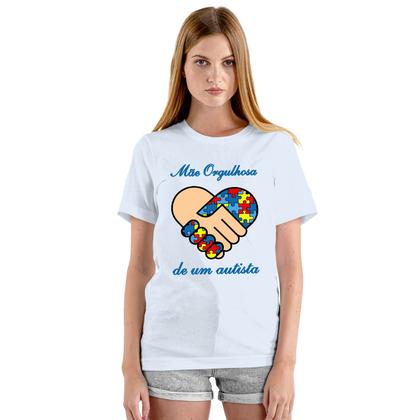 Imagem de Camiseta Mãe Orgulhosa Autista Autismo Camisa Personalizada Blusa Adulto Algodão com Poliéster