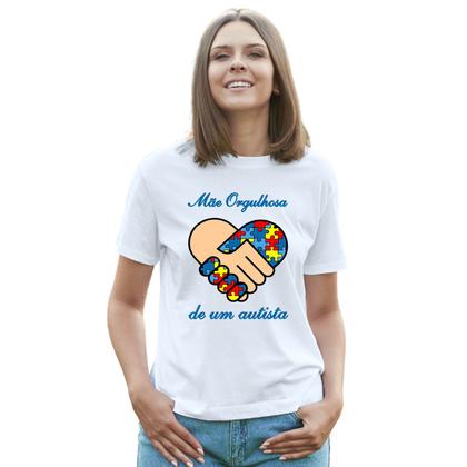 Imagem de Camiseta Mãe Orgulhosa Autista Autismo Camisa Personalizada Blusa Adulto Algodão com Poliéster