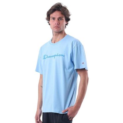 Imagem de Camiseta Manga Curta Champion Malhão Script Azul Claro