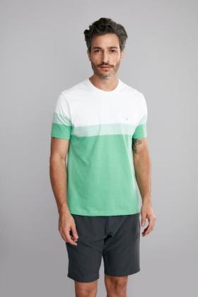 Imagem de Camiseta Manga Curta Comfort Malha - Verde Menta / Branco