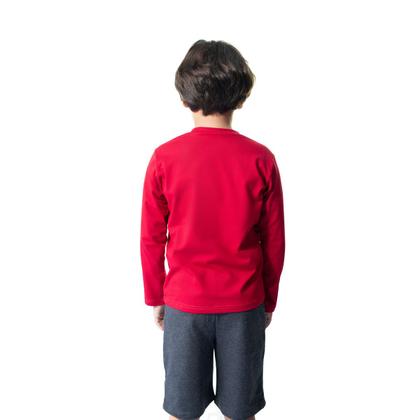 Imagem de Camiseta Manga Longa Blusa Infantil 100% Algodão