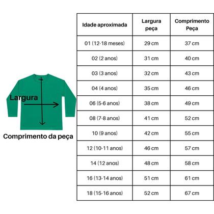 Imagem de Camiseta Manga Longa Masculina Infantil Algodão Fakini