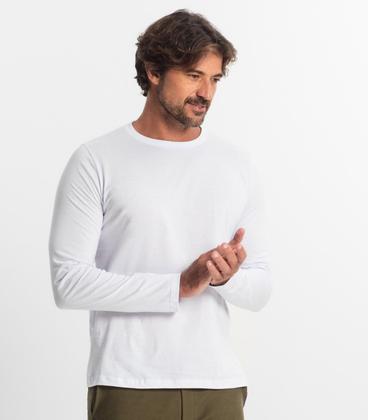 Imagem de Camiseta Manga Longa Meia Malha Diametro Branco