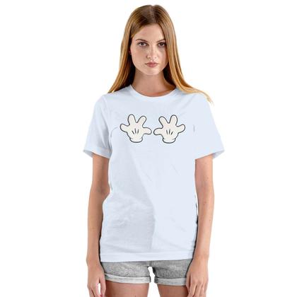 Imagem de Camiseta Mãos Luvas Mickey Camisa Personalizada Blusa Adulto Algodão com Poliéster