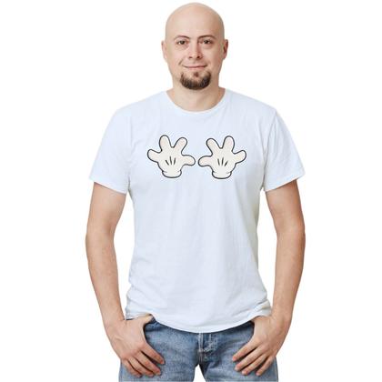 Imagem de Camiseta Mãos Luvas Mickey Camisa Personalizada Blusa Adulto Algodão com Poliéster