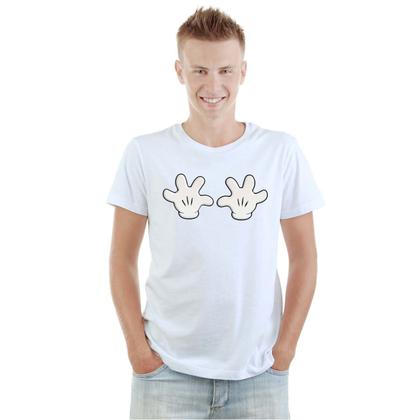 Imagem de Camiseta Mãos Luvas Mickey Camisa Personalizada Blusa Adulto Algodão com Poliéster