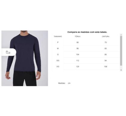 Imagem de Camiseta Masculina Adulto Manga Longa Repelente UV Lupo 77031-002