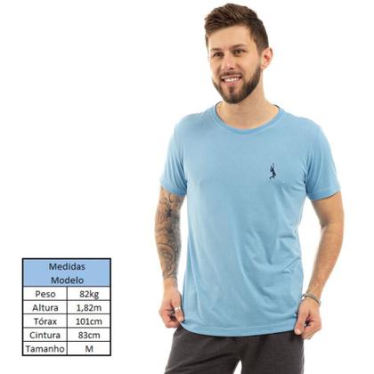 Imagem de Camiseta Masculina Algodão Básica + Bermuda Elástico Lisa