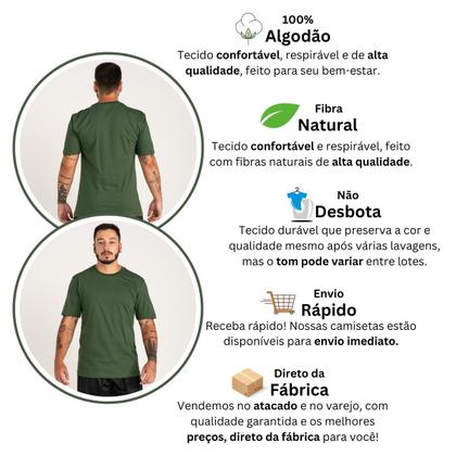 Imagem de Camiseta Masculina Básica Algodão Confortável 
