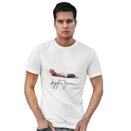 Imagem de Camiseta masculina branca algodão fórmula 1 senna