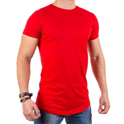 Imagem de Camiseta Masculina Camisa Blusa Longline Corte Ajustado Slim Algodao Premium