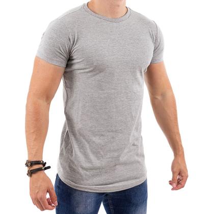 Imagem de Camiseta Masculina Camisa Blusa Longline Corte Ajustado Slim Algodao Premium